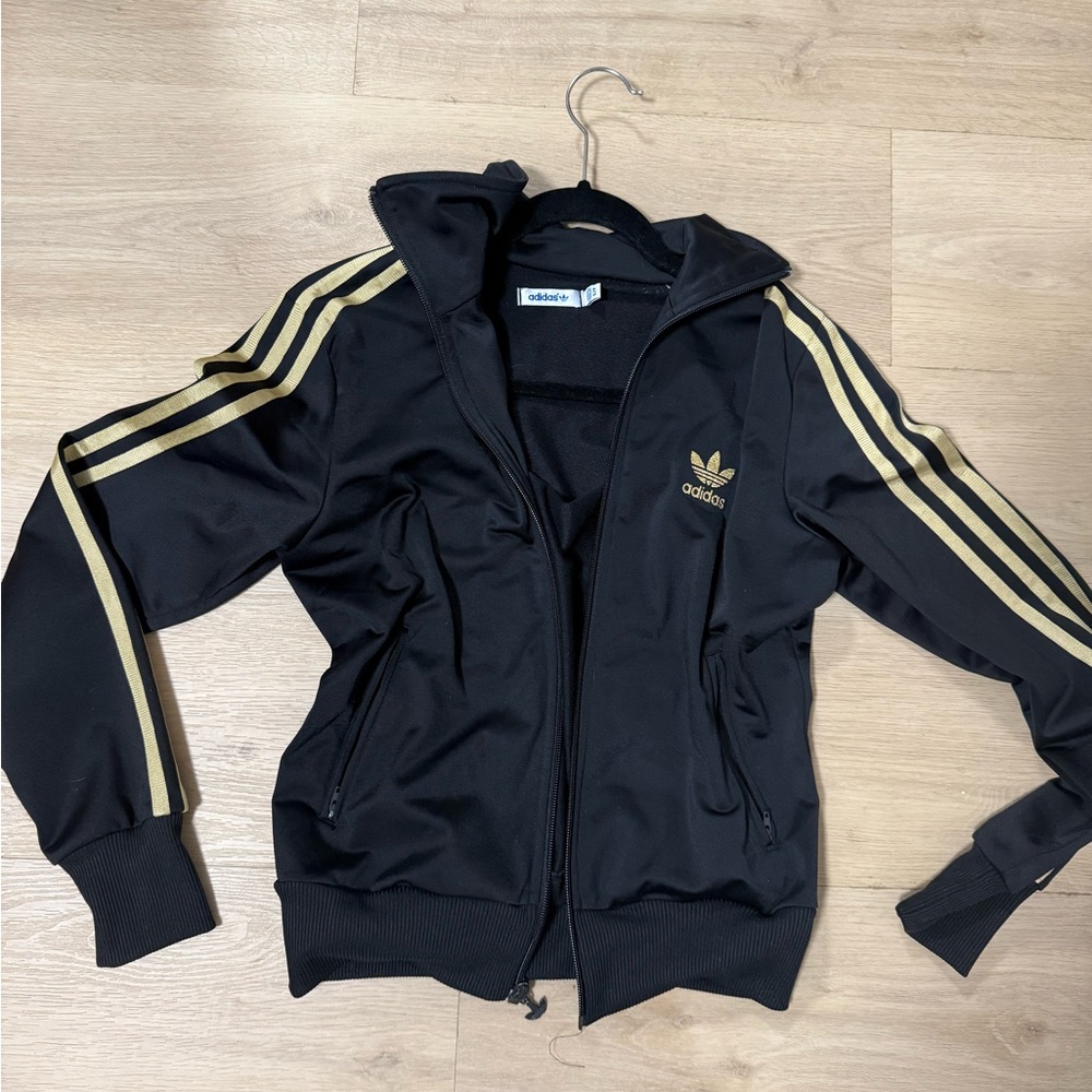 Adidas Women's Black and Gold Jacket